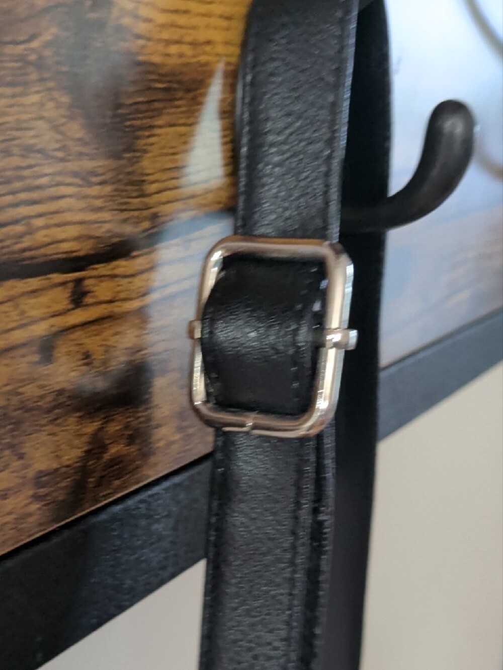 Roots Dark Grey Leather-Trim Crossbody Bag with Silver Hardware - Picture 11 of 12